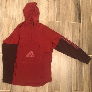 Adidas Maroon Light Hooded Jacket